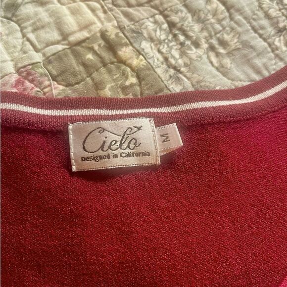 Cielo Cranberry Color Cardigan - Picture 4 of 5